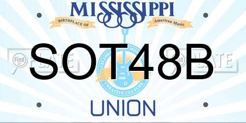 SOT48B Mississippi License Plate