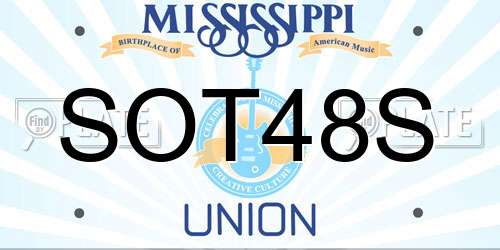 SOT48S Mississippi License Plate