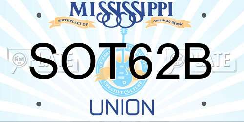 SOT62B Mississippi License Plate