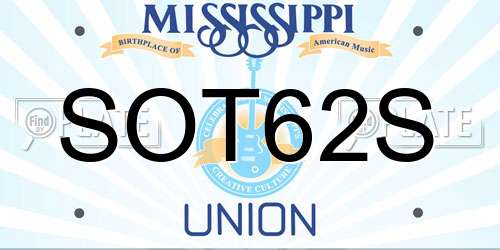 SOT62S Mississippi License Plate