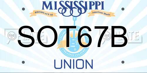 SOT67B Mississippi License Plate