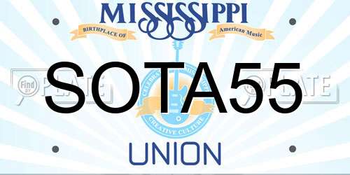 SOTA55 Mississippi License Plate