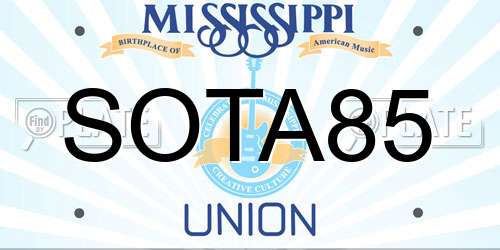 SOTA85 Mississippi License Plate