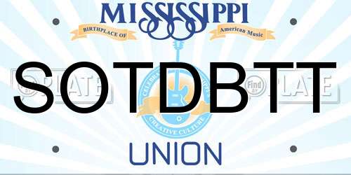 SOTDBTT Mississippi License Plate