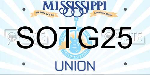 SOTG25 Mississippi License Plate