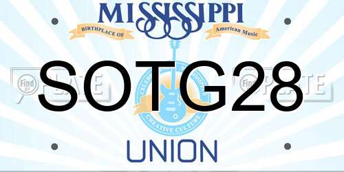 SOTG28 Mississippi License Plate