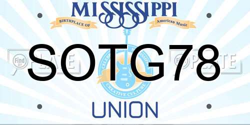 SOTG78 Mississippi License Plate