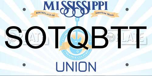 SOTQBTT Mississippi License Plate