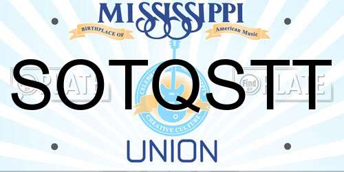 SOTQSTT Mississippi License Plate