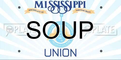 SOUP Mississippi License Plate