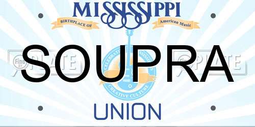 SOUPRA Mississippi License Plate