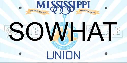 SOWHAT Mississippi License Plate