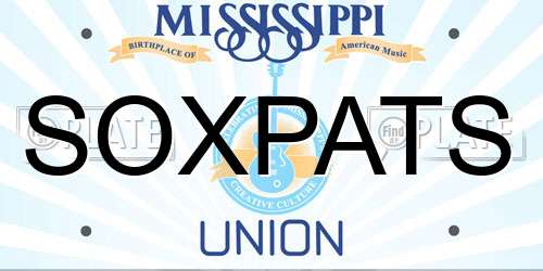 SOXPATS Mississippi License Plate