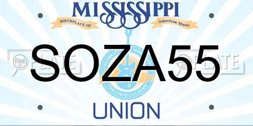 SOZA55 Mississippi License Plate