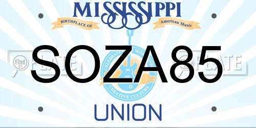SOZA85 Mississippi License Plate