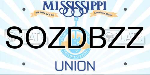 SOZDBZZ Mississippi License Plate