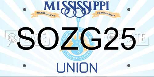 SOZG25 Mississippi License Plate
