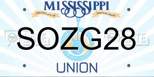 SOZG28 Mississippi License Plate