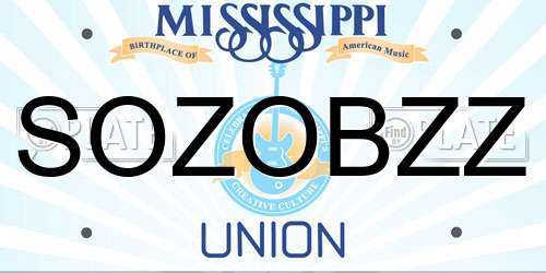 SOZOBZZ Mississippi License Plate