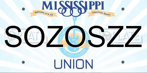 SOZOSZZ Mississippi License Plate