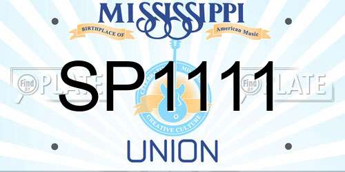 SP1111 Mississippi License Plate