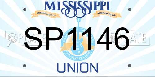 SP1146 Mississippi License Plate