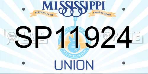 SP11924 Mississippi License Plate