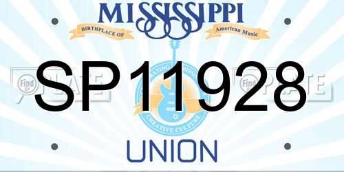 SP11928 Mississippi License Plate