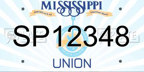 SP12348 Mississippi License Plate