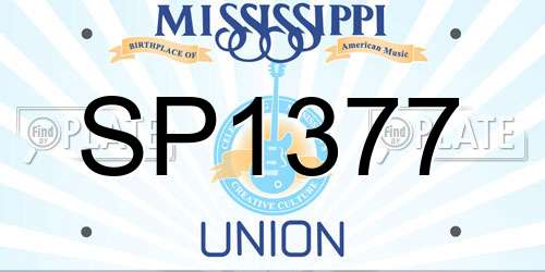 SP1377 Mississippi License Plate