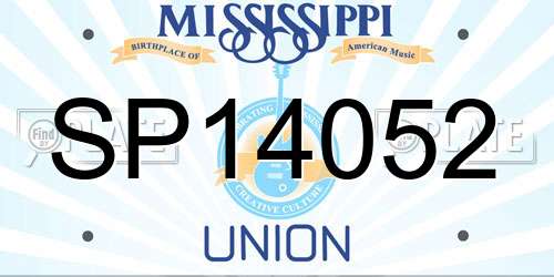 SP14052 Mississippi License Plate