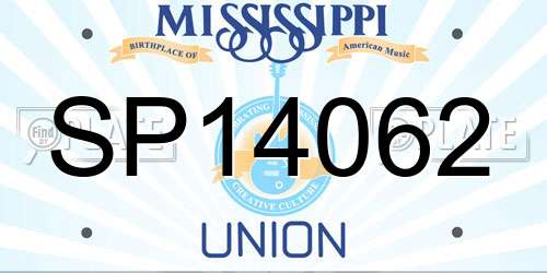 SP14062 Mississippi License Plate