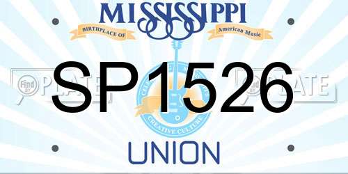 SP1526 Mississippi License Plate