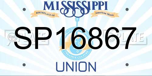 SP16867 Mississippi License Plate
