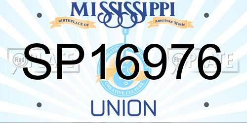 SP16976 Mississippi License Plate