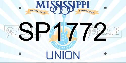 SP1772 Mississippi License Plate