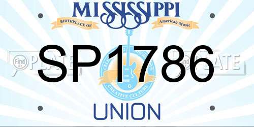 SP1786 Mississippi License Plate