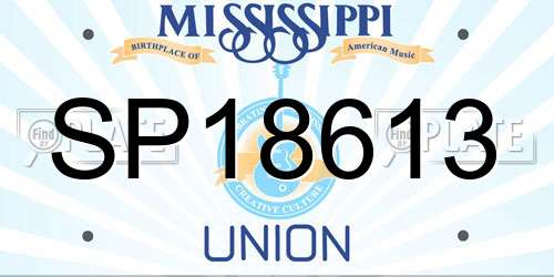 SP18613 Mississippi License Plate