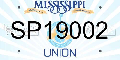 SP19002 Mississippi License Plate