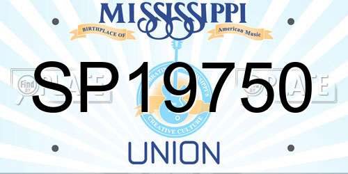SP19750 Mississippi License Plate
