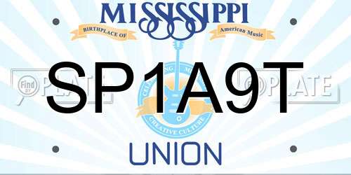 SP1A9T Mississippi License Plate