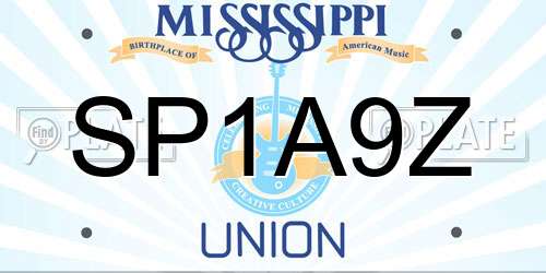 SP1A9Z Mississippi License Plate