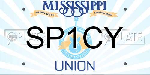 SP1CY Mississippi License Plate