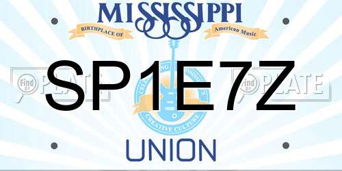 SP1E7Z Mississippi License Plate