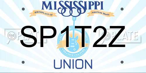 SP1T2Z Mississippi License Plate