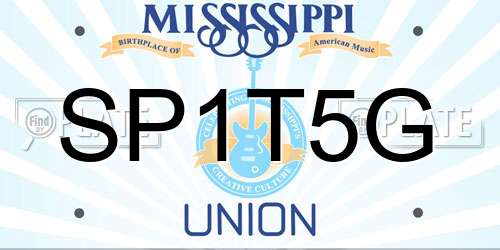 SP1T5G Mississippi License Plate