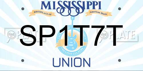 SP1T7T Mississippi License Plate