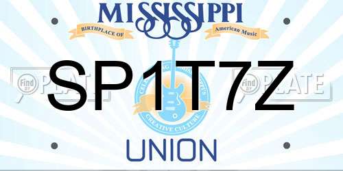 SP1T7Z Mississippi License Plate