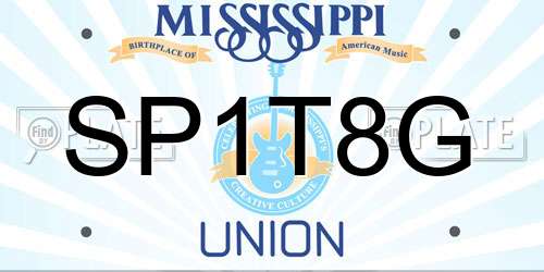 SP1T8G Mississippi License Plate