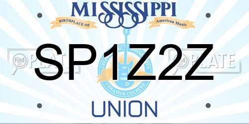 SP1Z2Z Mississippi License Plate